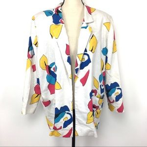Vintage 80's geometric blazer w/pockets